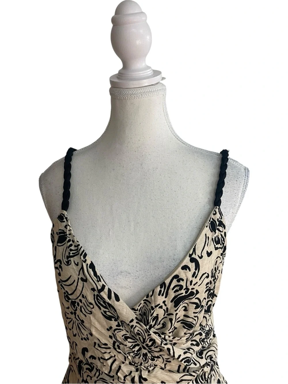 Zara Printed Rustic Playsuit Romper Ecru Black